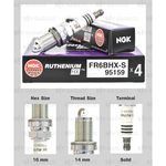 NGK Ruthenium HX FR6BHX-S 95159 Spark Plug
