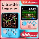 G7 Handheld Retro Mini Protable Games Console 3.5-inch Screen 1CM Ultra-thin Bulit-666-in Gaming AV Video Game Players for Kids Gift